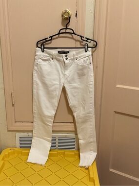 Express White Ankle Crop Skinny Jeans